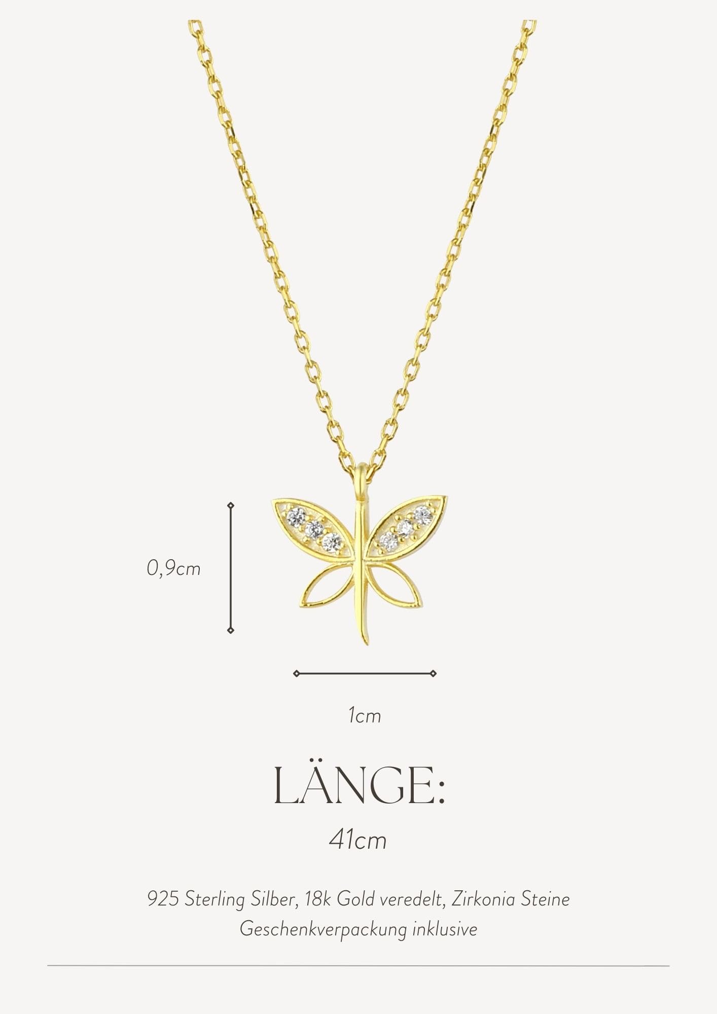 Einzelstück Dragonfly Libélula Mariposa Colgante 925 Joyería de Plata de Ley