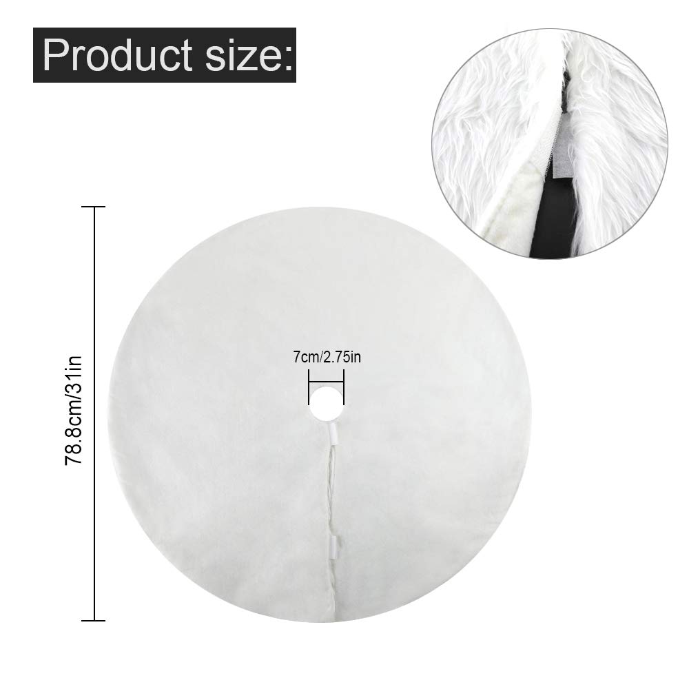 Jupe de Sapin de Noël Blanc Peluche Neige 78cm HOWAF