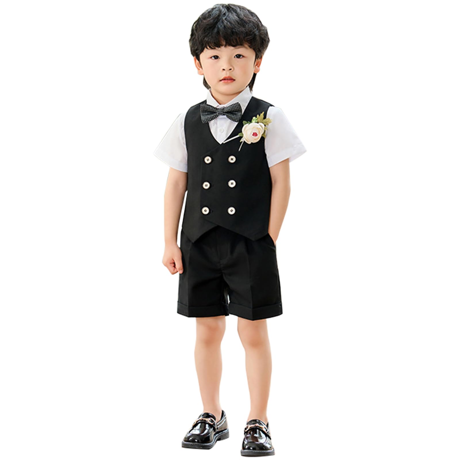 LOLANTA Costume d'été pour garçons, Ensemble Gilet croisé, Tenue de cérémonie pour Enfants de 2 à 11 Ans
