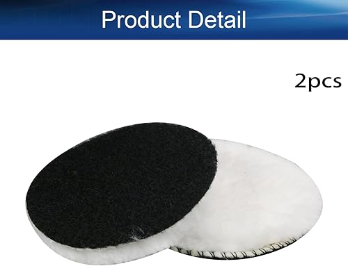 Miniatura 4 de Auniwaig Almohadilla de pulido de lana, almohadillas de pulido de piel de oveja suave de 4 pulgadas con gancho y bucle, almohadilla de corte de lana