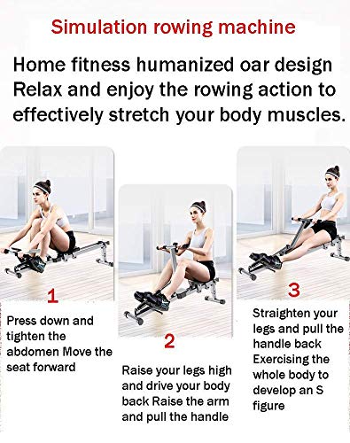 Image of Foldable Rowing Machines Rowing Machine for Home Use Foldable Indoor Rowing Machine Rowing Bench Abdominal Fitness Equipment Hd Data Display 90 Folding Storage Double Track
