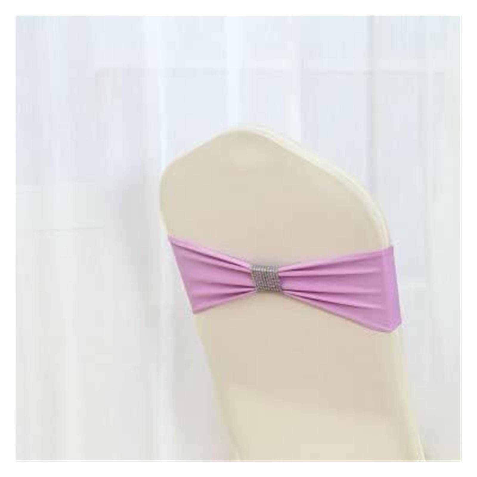 REcsdza chair sashes, Spandex Wedding Chair Sash Bow Tie Ribbon Bands Party Banquet Decoration With Shiny Belt(Violet)
