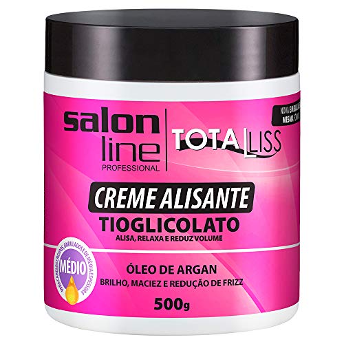 Linha Transformacao (Tioglicolato de Amonia) Salon Line - Creme Alisante Total Liss Medio com Oleo de Argan 500 Gr  (Ammonium Thioglycolate - Medium Total Liss Straightening Cream Argan Net 17.6 Oz)