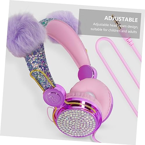 Auriculares infantiles de diadema color púrpura con micrófono y cable resistente de ABS 7