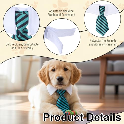 2 Pcs Cat Dog Neck Tie Collar Ajustable para Mascotas miniatura 3