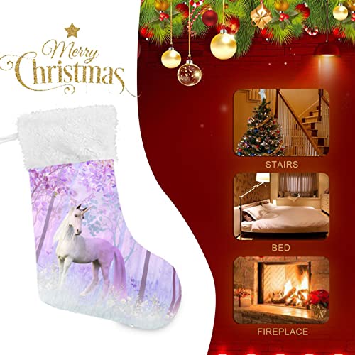 Susiyo Unicorn With Purple Trees Christmas Stocking, 1 Piece 17.7Inch Xmas Stocking For Christmas Holiday Decoration #TOP3