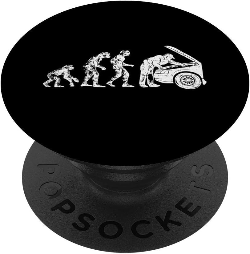 Human Evolution Car Mechanic Funny Automotive Dad Men Gift PopSockets Swappable PopGrip