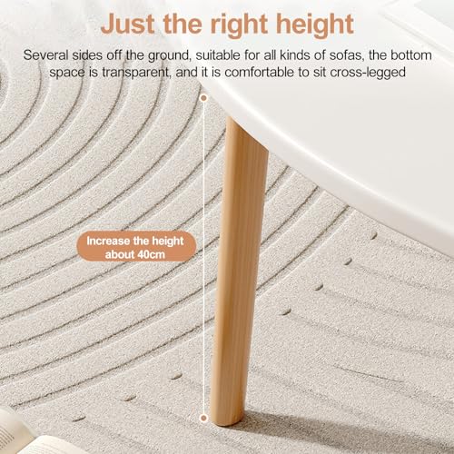 Table basse ovale blanche gain de place pour aménager un petit salon compact