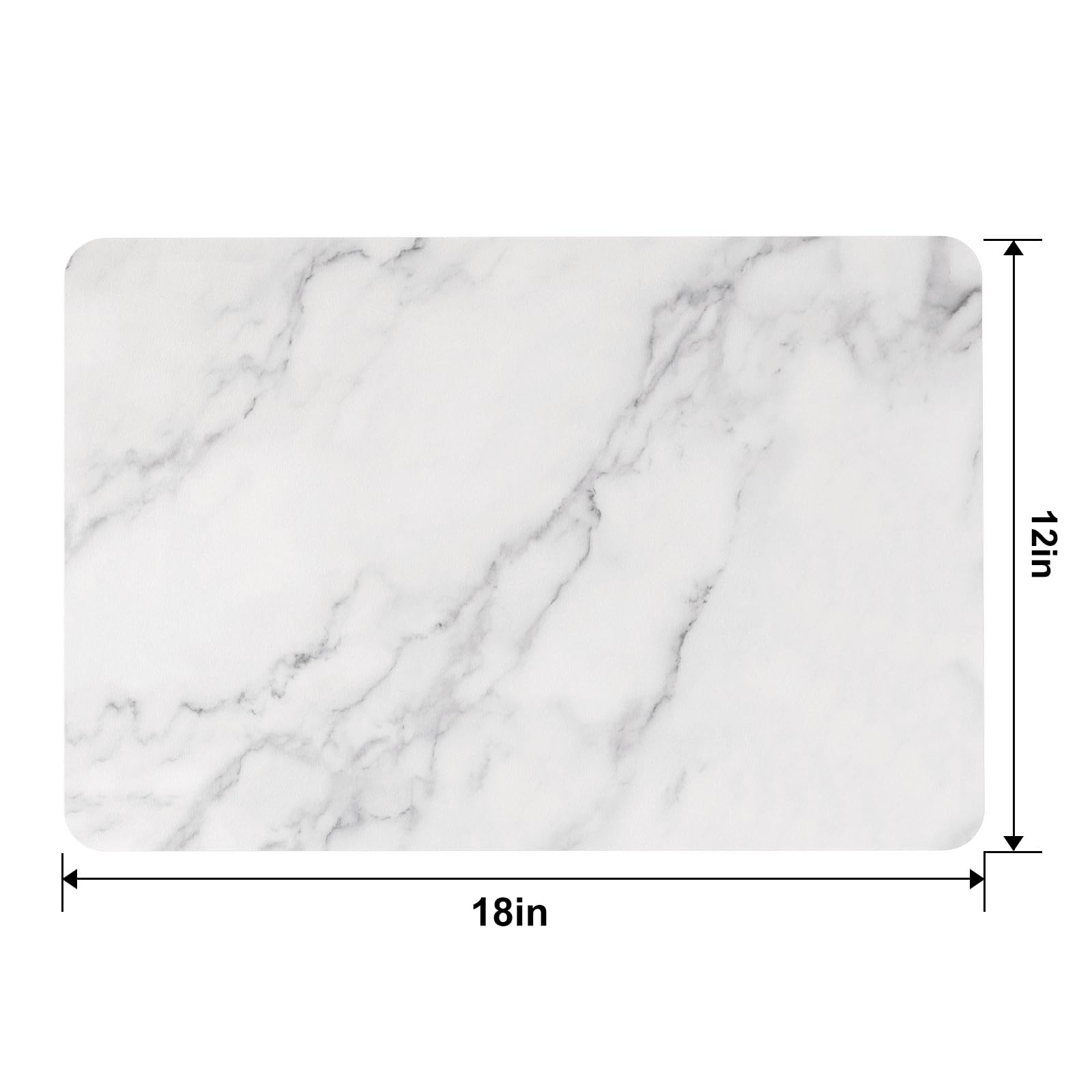 QIYI Lot de 6 sets de table en cuir synthétique de 30,5 x 45,7 cm - Résistants à la chaleur et antidérapants - Imperméables et lavables - Décoration de table de fête - Marbre blanc