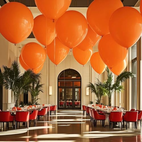 Image of 30 Pcs Orange Balloons 36 Inch Orange Latex Large Balloons - Various Party Decorations