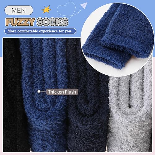 Image of Fuzzy Socks Warm Fluffy Winter Cozy Thick Plush Slipper Sleep Comfy Crew Socks for Women & Men 5 Pairs