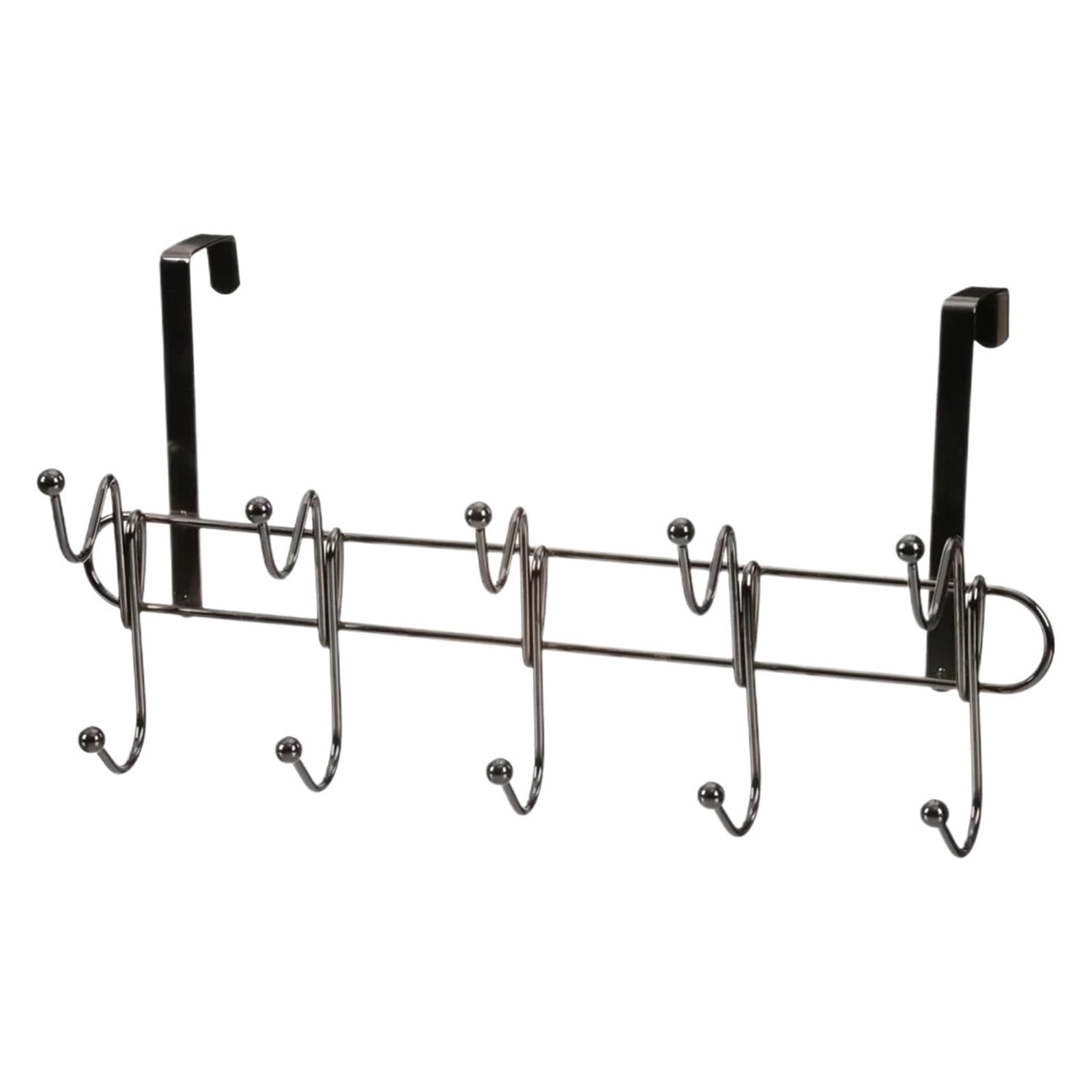 YILWPV 10 Hook Over The Door Organizer Rack Coats Towels Robes Accessories Steel Storage Solution