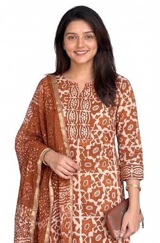 Image of KLOSIA Women's Printed Straight Kurta and Pant with Dupatta Set