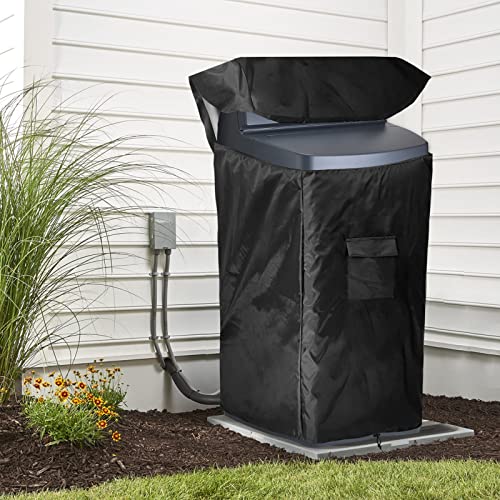 Bitubi Water Softener Cover With Split Zipper,Waterproof Anti-Uv(19.5"W X 20.5" D X 47" H, Black) Outdoor All Weather Protection #TOP5