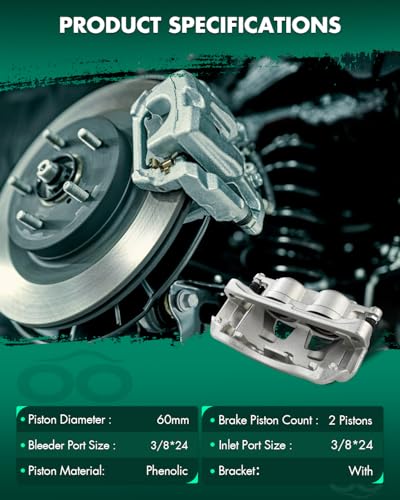Image of SCITOO 18B5073 18B5072 Front Left & Right Disc Brake Calipers Assembly w /Bracket for Ford