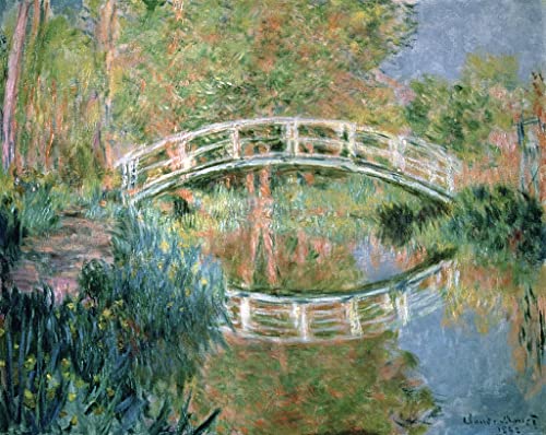 Affiche le pont japonais Giverny Monet pour un salon lumineux