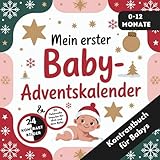 Adventskalender Baby - Kontrastbuch für Babys von 0-12 Monaten mit 24 weihnachtlichen Kontrastbildern