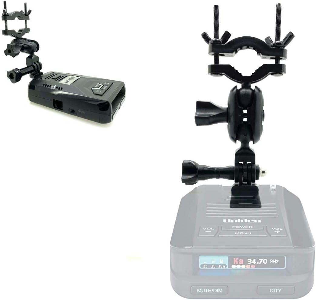 AccessoryBasics Rearview Mirror Stem Radar Detector Mount for Uniden R1 R3 R7 R8 DFR2 DFR3 DFR4 DFR5 DFR6 DFR7 DFR8 DFR9 Radar Detector (Require at least 1" Clear Stem Space to install)