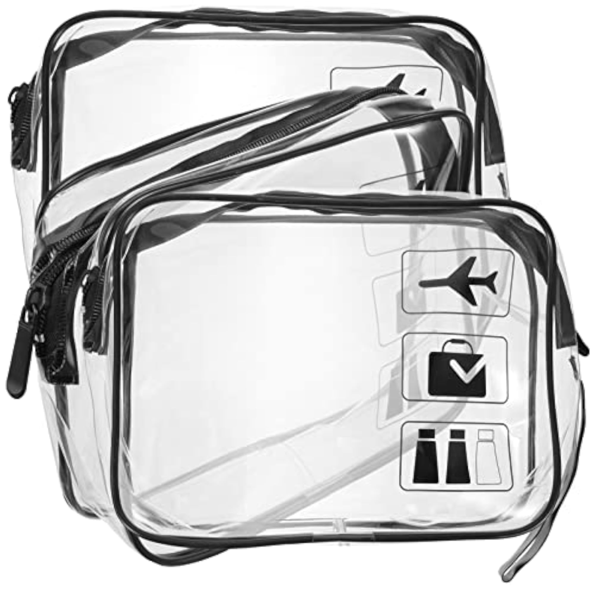3pcs Clear Makeup Bags Airport Security Liquids Bags