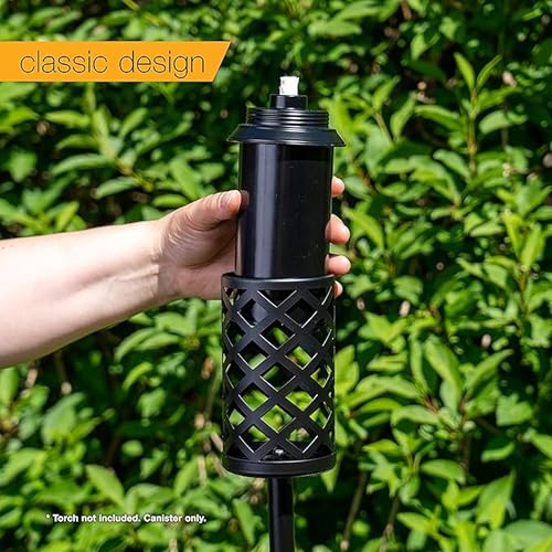 Torch Replacement Canisters (12 oz). Compatible with Tiki Torches. Easy Fill Opening. 4-Pack Standard Metal (Without Caps) - Image 3