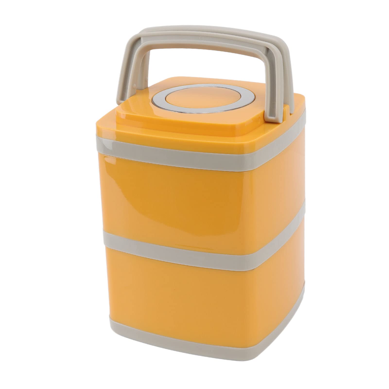 Lunch Box sottovuoto in acciaio inossidabile 304 a prova di perdite, contenitore termico per alimenti Box, di grande capacità, per picnic, scuola, ufficio, cera d'api gialla (Doppio strato 1,8 L)