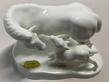 ★お値下げ★　ノリタケ 白馬の親子 置物 Amazon.co.jp: Noritake オールドノリタケ 馬の親子 白磁 陶器