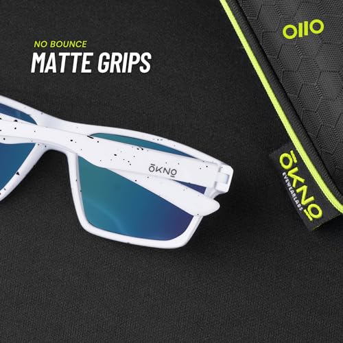 Image of Eyewearlabs OKNO | Polarized Sports Rectangular Wrap-Around Branded Stylish Sunglasses For Men & Women | 100% UV Protection Shades | Cricket Sports Cycling Driving Trekking & More | Blue Lens | Norg