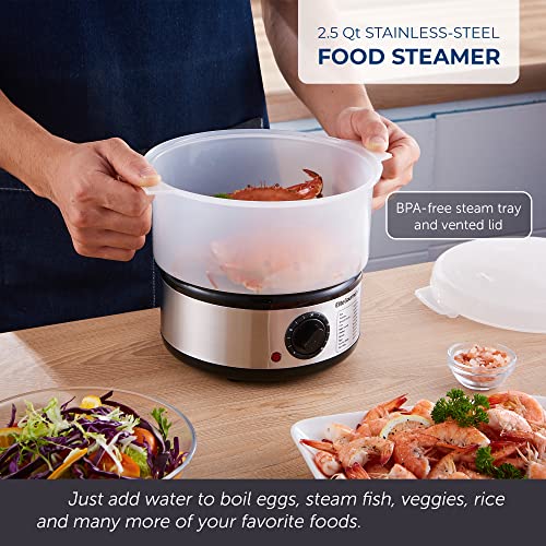 Elite Gourmet EST250 2.5 Quart Electric Compact Mini Food Vegetable Steamer thumb #1