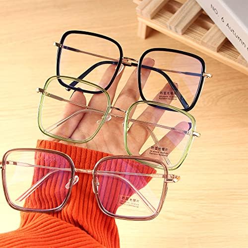 New Big Frame Square Anti-Blue Light Glasses Oversized Colorful Computer Eyewear for Women Men Clear Lens Eyeglasses Summer HOT Practical Treatment — view 5
