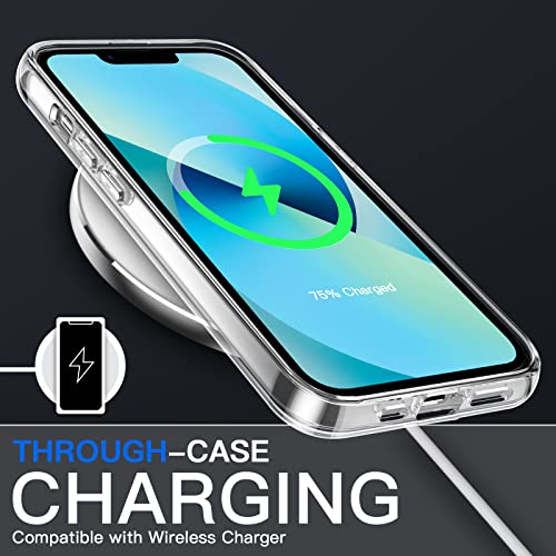 Jetech 3 In 1 Case For Iphone 13 Mini 5.4-Inch, With 2-Pack Screen Protector And 2-Pack Camera Lens Protector, Non-Yellowing Shockproof Bumper Phone Cover, Full Coverage Tempered Glass Film (Clear) #TOP6