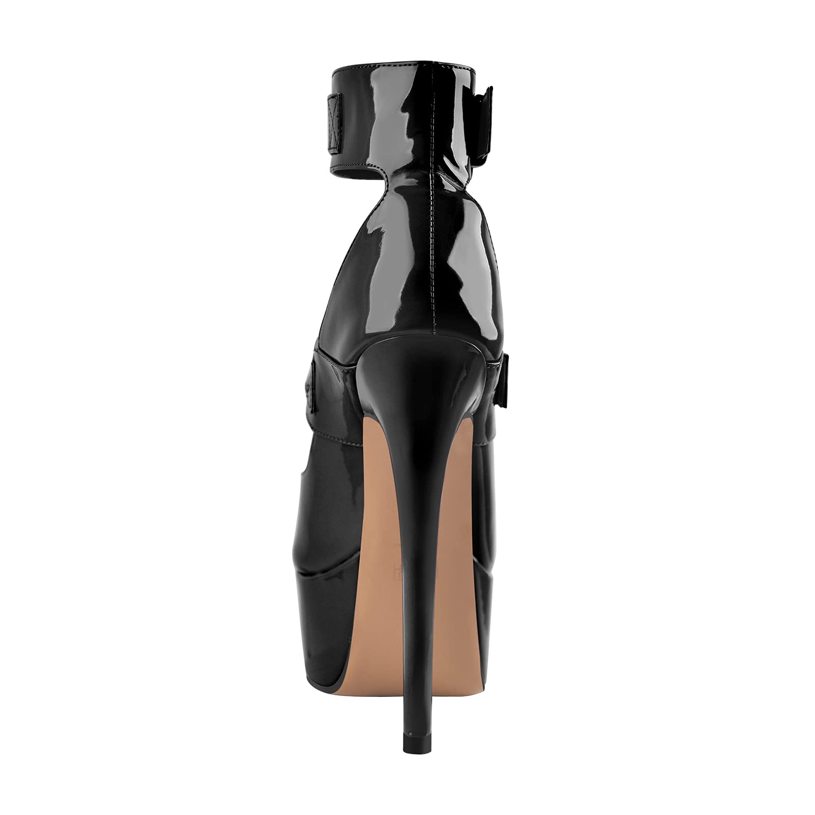 Only maker Peep Toe Pumps mit Knöchelschnallen Stilettos Rosa Schwarz