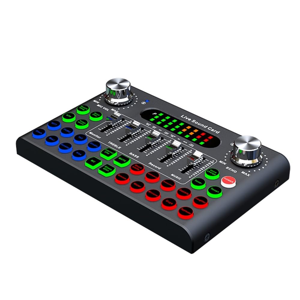 F007C Mezclador de tarjeta de sonido for canto, compacto, profesional y práctico
