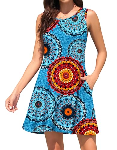 Image of WEACZZY Women Summer Casual Swing T Shirt Dresses Beach Cover up Loose Dress