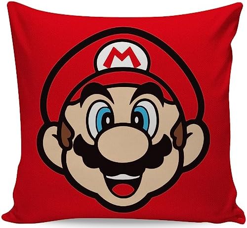 Almofada Game Decorativas Super Mario 40x40cm Geek (Mario_vermelh...