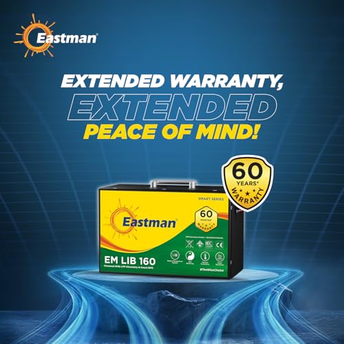 Image of Eastman EM LIB 160 Smart Lithium-Ion Inverter Battery 12.8V 100Ah 1280Wh for Home, Office & Shops | Universal Compatible | Lead Acid Replacement | Zero Maintenance | Fast Charging | 5 Years Warranty