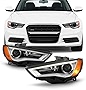 AKKON - Fits 2015-2016 Audi A3 Quattro S3 [HID/Xenon] Non-AFS LED DRL Projector Chrome Headlights w/o Curve Lighting Pair LH+RH