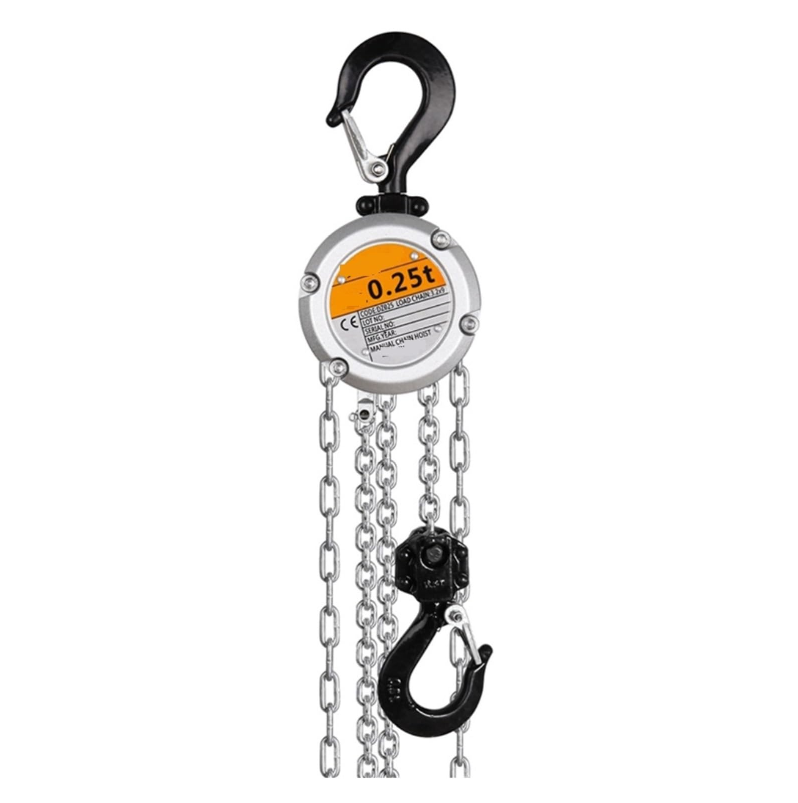 Kettenzug, 0,25 t,5 Mini-Handkettenzug mit Hakenmontage, Tonnenkapazität, Zertifikat, tragbar, manueller Hebelblock for Heben, Manganstahl | 0.5T 2.5m