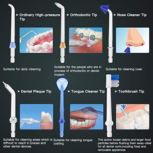 BESTOPE Water Oral Flosser 300ML 5 Modes & 8 Jet Tips - IPX7 Waterproof Cordless Dental Oral Irrigator Portable and Rechargeable Flossing for Braces & Bridges Care, Home and Travel - Thumbnail 2