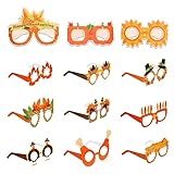 NQEUEPN 12pcs Lunettes de Fête de Thanksgiving, Thème de l'Automne Lunettes de Dinde Lunettes de Dinde de Thanksgiving pour le Jour de Thanksgiving Noël Anniversaire Carnaval