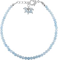 Vista 13 de Natural Gemstone Micro Round Beads Dainty Choker Bangle Bracelet, Handmade Jewelry for Women, Healing Chakra Crystals Silver Plated Chain 8 inch