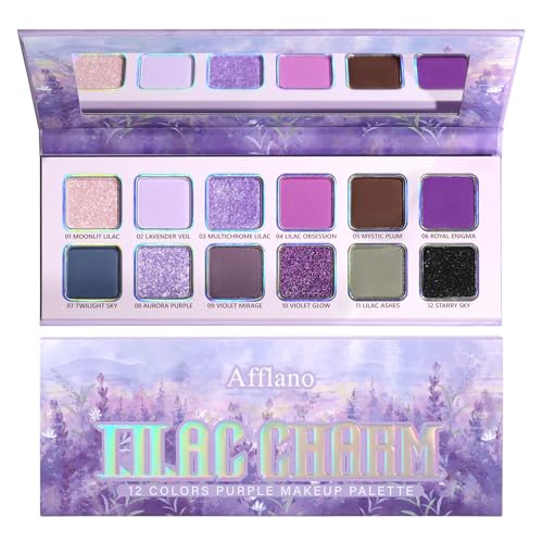Purple Eyeshadow Palette, Pigmented Matte Shimmer Lavender Lilac ...