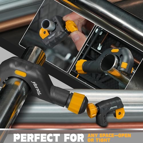 Image of TOLESA Pipe Cutter Tool 1 /8''-2'', Heavy Duty Mini Copper Pipe Cutters With Deburring Tools Pipe Reamer, Speed Cutting Tubing Cutter For Copper, Aluminum, PVC, Thin Stainless Steel Pipe