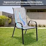 LIFERUN Gartenstühle Textilene Hochlehner 4er-Set