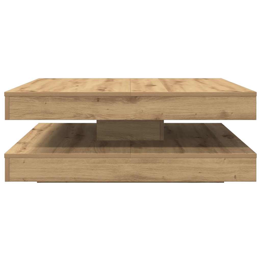 vidaXL Mesa de Centro giratoria 360 Grados Roble Artisan 90x90x34,5 cm