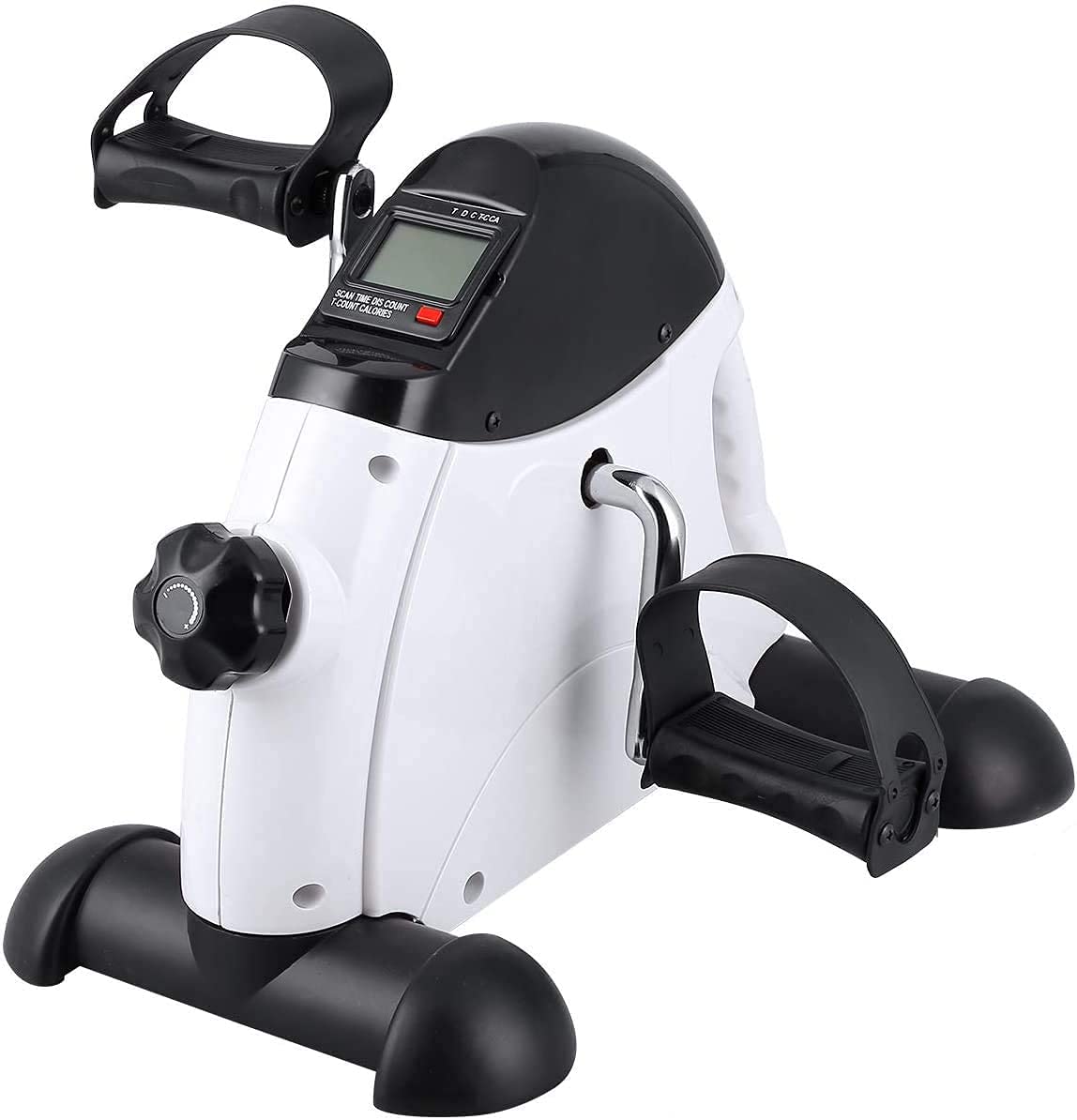 Mini Bike, Uten Arm and Leg Trainer, Home Exercise Bike, Pedal Trainer, Motion Trainer for Seniors with Display, Adjustable Resistance Fitness Bike, White