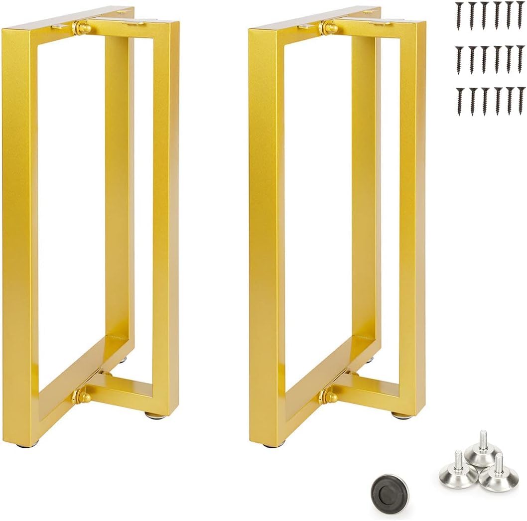 Ventuos Metal Glod Table Legs Heavy Duty Square Iron Metal Desk Legs Set of 2 28” Height 18” Wide Furniture Legs,Dining Table Legs,Industrial Table Legs(Only Legs Without Board) (Gold) (B0CQRHPJSW) Amazon Price History, Amazon Price Tracker