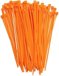 ZipTie.com 4-inch HI-Vis Orange Multi-Purpose Cable Tie, 18-lb Tensile Strength, UL Listed, 100-Pack