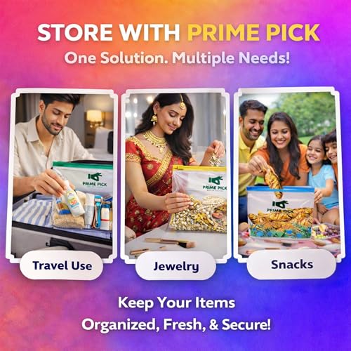 Image of Prime Pick Fresh Lock Zip Storage Bags Reusable Food Storage Zip Lock Bags 120 Micron Leak Proof Double Zipper BPA Free Food Grade Freezer Microwave Safe Green Large Pack of 40