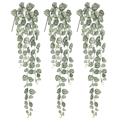 Briful 3 Pack Fake Hanging Plant 39.3' Faux Hanging String of Hearts Plant Faux Trailing Vine with Heart-Shaped Leaves Lush Cascading Artificial Greenery for Home Wall Indoor Outdoor Porch Decor