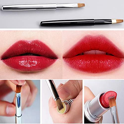 JiangbihanXX 2 Pcs Retractable Lip Brushes Lip Liner Brushes Travel Retractable Lip Brushes for Women Girls Travel and Daily Use - Image 6